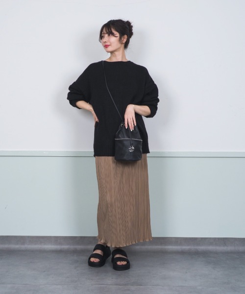 marco masi(マルコマージ)の「【MARCO MASI/マルコ・マージ】巾着 ショルダーバッグ バケツバッグ 本革(ショルダーバッグ・レディース・ブラック/シルバー/チャコールグレー・FREE)」の13枚目の写真