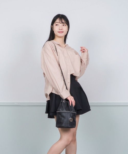 marco masi(マルコマージ)の「【MARCO MASI/マルコ・マージ】巾着 ショルダーバッグ バケツバッグ 本革(ショルダーバッグ・レディース・ブラック/シルバー/チャコールグレー・FREE)」の15枚目の写真