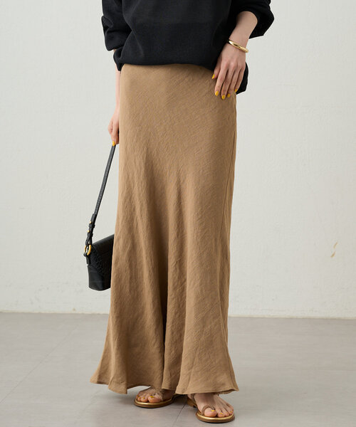 LOUNGEDRESS（ラウンジドレス）の「リネンマーメイドスカート（スカート・レディース・ネイビー/キャメル・SMALL/MEDIUM）」の2枚目の写真