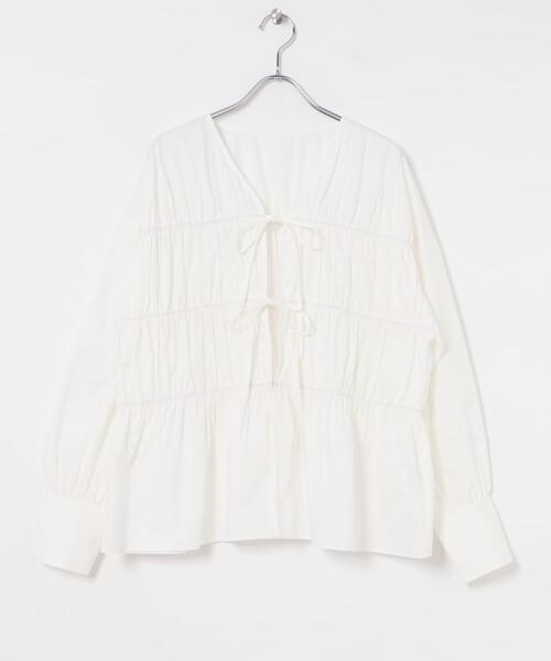 URBAN RESEARCH（アーバンリサーチ）の「ギャザーリボンブラウス（シャツ/ブラウス・レディース・ブラック/オフホワイト・FREE）」の10枚目の写真