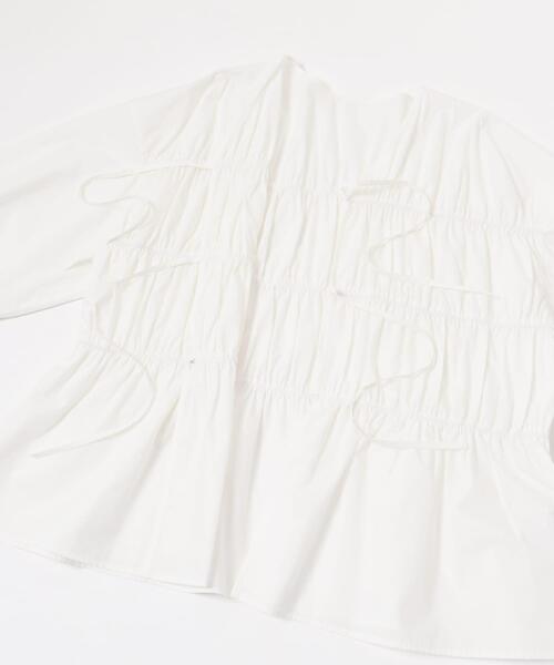 URBAN RESEARCH（アーバンリサーチ）の「ギャザーリボンブラウス（シャツ/ブラウス・レディース・ブラック/オフホワイト・FREE）」の12枚目の写真