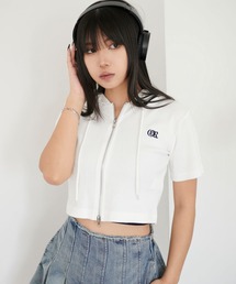 WEGO/リブハンソデジップパーカー