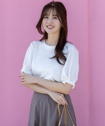 スーピマスムース 袖タック Tシャツ