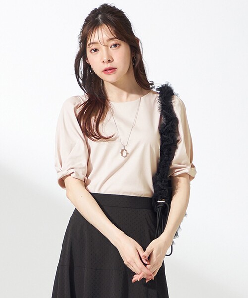 ANY SIS(エニィスィス)の「スーピマスムース 袖タック Tシャツ(Tシャツ/カットソー・レディース・ホワイト系9/ブラック系/グレー系9/アイボリー系/ダルブルー系/グリーン系/ライトイエロー系/レッド系・0)」の5枚目の写真