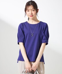 スーピマスムース 袖タック Tシャツ