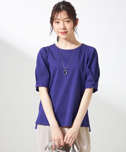 ANY SIS(エニィスィス)の「スーピマスムース 袖タック Tシャツ(Tシャツ/カットソー・レディース・ホワイト系9/ブラック系/グレー系9/アイボリー系/ダルブルー系/グリーン系/ライトイエロー系/レッド系・0)」の6枚目の写真