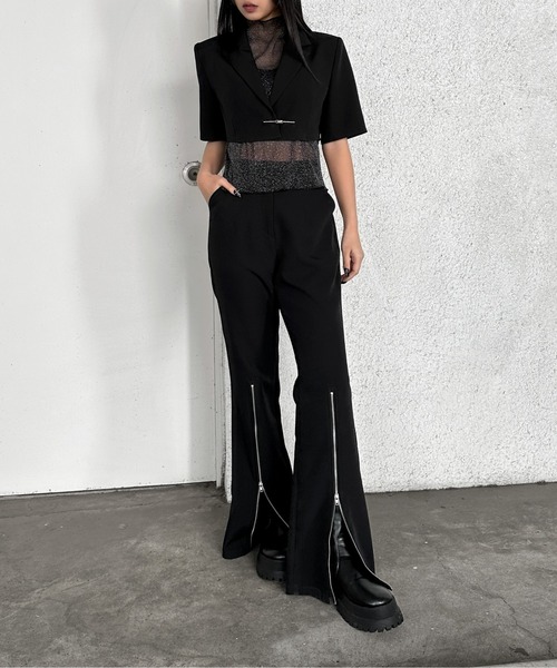 LVEU.(ラブユ.)の「【LVEU.】ハイネックラメシアーノースリーブトップス / トップス カットソー シアー メッシュ ラメ ノースリーブ ハイネック レイヤード インナー ブラック シルバー ZOZOTOWN限定(Tシャツ/カットソー・レディース・ブラック/シルバー・FREE)」の17枚目の写真