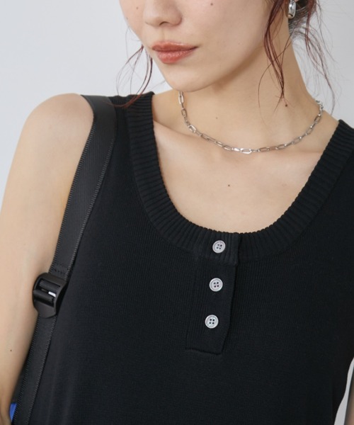 Auntie Rosa Holiday（アンティローザホリデー）の「ヘンリーネックニットロングワンピース（ワンピース・レディース・ブラック/ホワイト×ブラック/ブラック×ホワイト・FREE）」の13枚目の写真