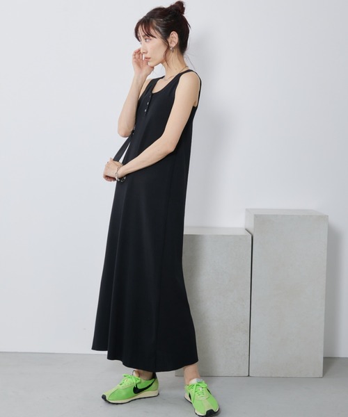 Auntie Rosa Holiday（アンティローザホリデー）の「ヘンリーネックニットロングワンピース（ワンピース・レディース・ブラック/ホワイト×ブラック/ブラック×ホワイト・FREE）」の7枚目の写真