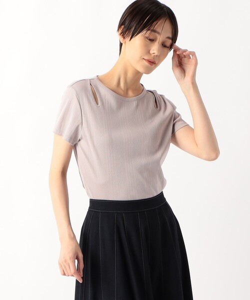 COMME CA(コムサ)の「ランダム針抜き プルオーバー(ニット/セーター・レディース・ライトグレー・9号)」の1枚目の写真