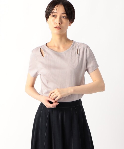 COMME CA(コムサ)の「ランダム針抜き プルオーバー(ニット/セーター・レディース・ライトグレー・9号)」の4枚目の写真