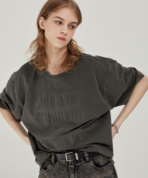 セール】ヴィンテージ加工 ピグメント エンボスグラフィックTシャツ（T