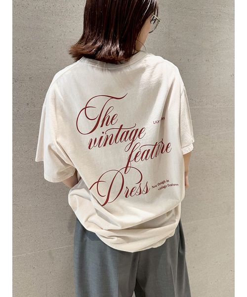 LILY BROWN(リリーブラウン)の「【ZOZO限定カラー】バックプリントオーバーTシャツ(Tシャツ/カットソー・レディース・ブラック/ライトグレー/ピンク/ベージュ・FREE)」の3枚目の写真