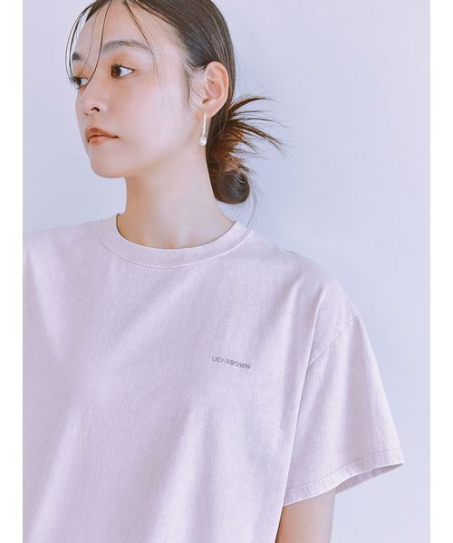 LILY BROWN(リリーブラウン)の「【ZOZO限定カラー】バックプリントオーバーTシャツ(Tシャツ/カットソー・レディース・ブラック/ライトグレー/ピンク/ベージュ・FREE)」の6枚目の写真