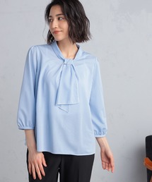 【キレメクシリーズ】さらっと快適・着心地楽々　ボウタイブラウス