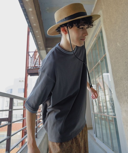 niko and...（ニコアンド）の「コード付きストローハット（ハット・メンズ・ベージュ/チャコール・FREE）」の9枚目の写真