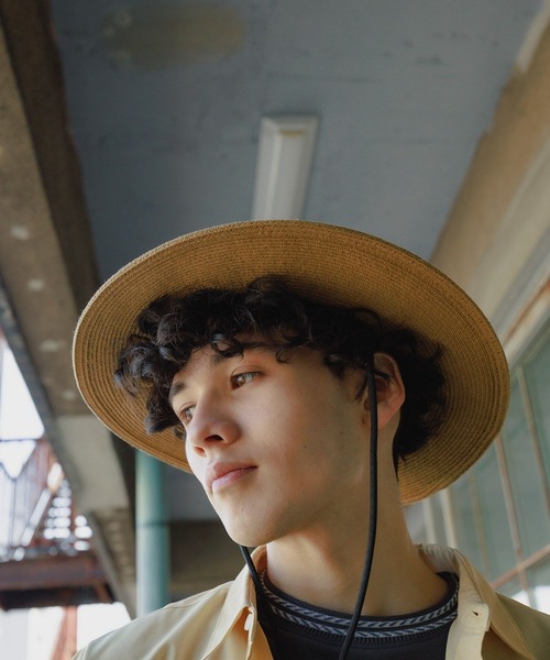 niko and...（ニコアンド）の「コード付きストローハット（ハット・メンズ・ベージュ/チャコール・FREE）」の6枚目の写真