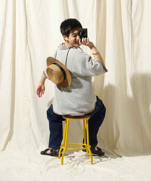 niko and...（ニコアンド）の「コード付きストローハット（ハット・メンズ・ベージュ/チャコール・FREE）」の4枚目の写真