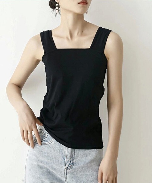 Doux Belle(ドゥーベル)の「スクエアネックタンクトップ(タンクトップ・レディース・ホワイト/ピンク/ライトグレー/ベージュ/ネイビー/グレイッシュベージュ/ブラック/チャコールグレー・MEDIUM)」の22枚目の写真