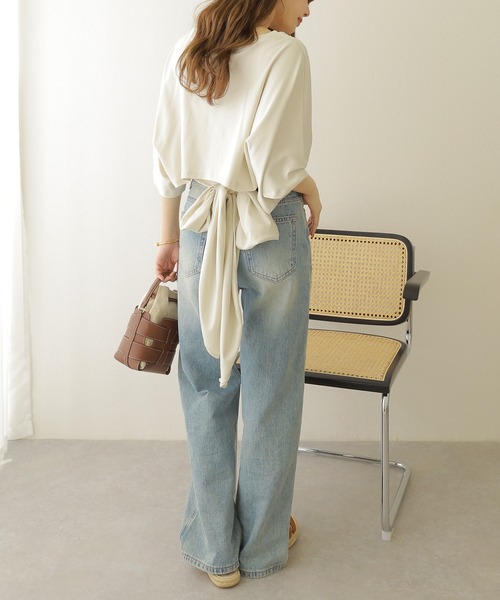 LAULEN(ローレン)の「back tie loose tee /バックリボンルーズtシャツ(Tシャツ/カットソー・レディース・グレー/イエロー/アイボリー・FREE)」の10枚目の写真