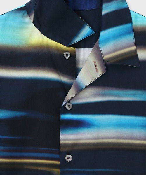 PS Paul Smith(ピーエスポールスミス)の「"Motion Blur" オープンカラーシャツ / 152312 695U(シャツ/ブラウス・メンズ・ホワイト/ネイビー・SMALL/MEDIUM/LARGE/X-LARGE/XX-LARGE)」の6枚目の写真