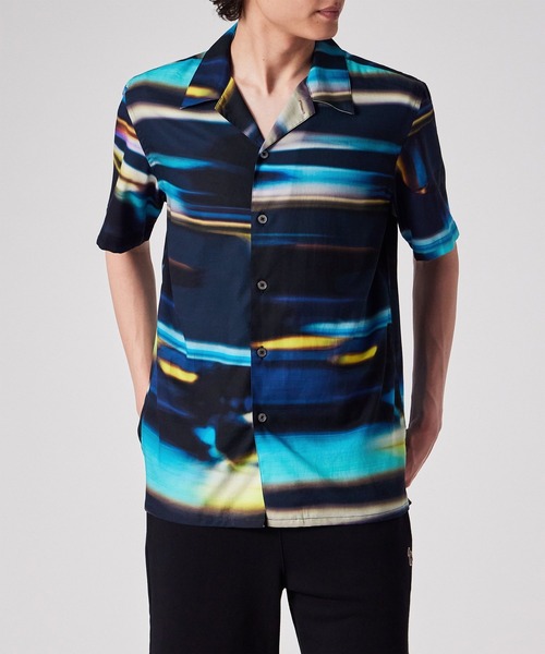 PS Paul Smith(ピーエスポールスミス)の「"Motion Blur" オープンカラーシャツ / 152312 695U(シャツ/ブラウス・メンズ・ホワイト/ネイビー・SMALL/MEDIUM/LARGE/X-LARGE/XX-LARGE)」の8枚目の写真