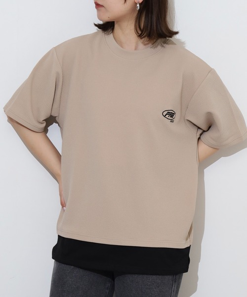 FUNALIVE(ファンアライブ)の「ジャガード レイヤード ワイド 半袖 Tシャツ(Tシャツ/カットソー・メンズ・ベージュ/グレー/ブラック/グレー系その他・L/LL/M)」の14枚目の写真