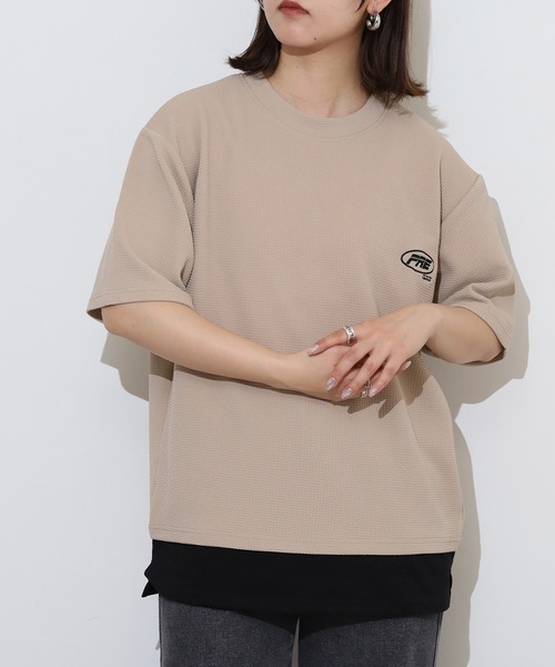 FUNALIVE(ファンアライブ)の「ジャガード レイヤード ワイド 半袖 Tシャツ(Tシャツ/カットソー・メンズ・ベージュ/グレー/ブラック/グレー系その他・L/LL/M)」の15枚目の写真
