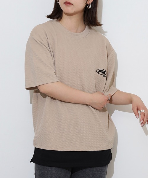 FUNALIVE(ファンアライブ)の「ジャガード レイヤード ワイド 半袖 Tシャツ(Tシャツ/カットソー・メンズ・ベージュ/グレー/ブラック/グレー系その他・L/LL/M)」の16枚目の写真