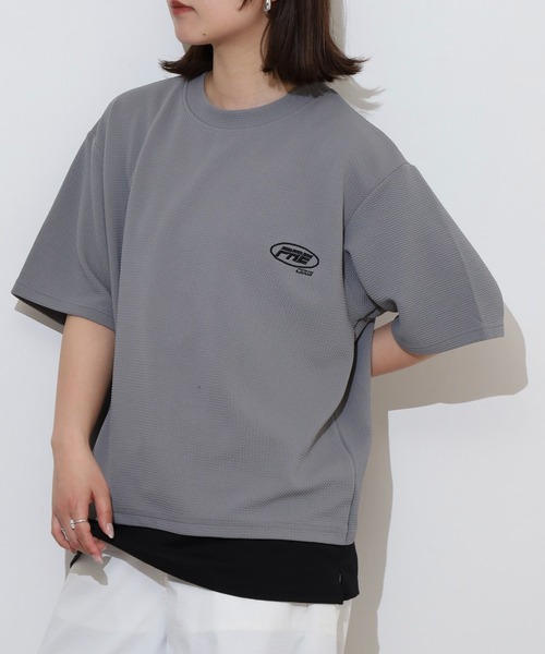 FUNALIVE(ファンアライブ)の「ジャガード レイヤード ワイド 半袖 Tシャツ(Tシャツ/カットソー・メンズ・ベージュ/グレー/ブラック/グレー系その他・L/LL/M)」の6枚目の写真