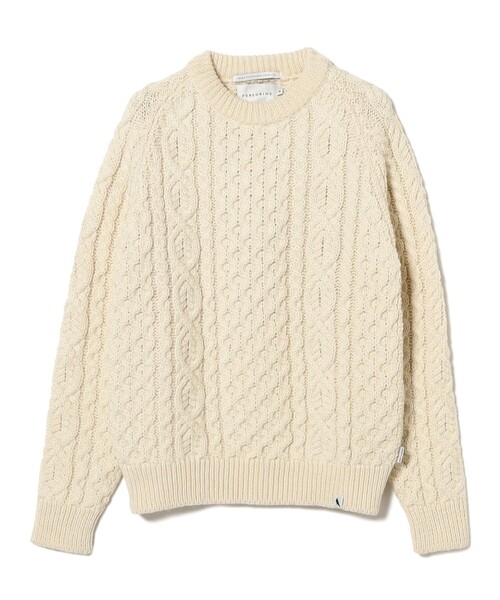 BEAMS F（ビームスエフ）の「PEREGRINE / アランケーブル クルーネックニット（ニット/セーター・メンズ・オフホワイト/ブラック・LARGE/MEDIUM/SMALL）」の3枚目の写真