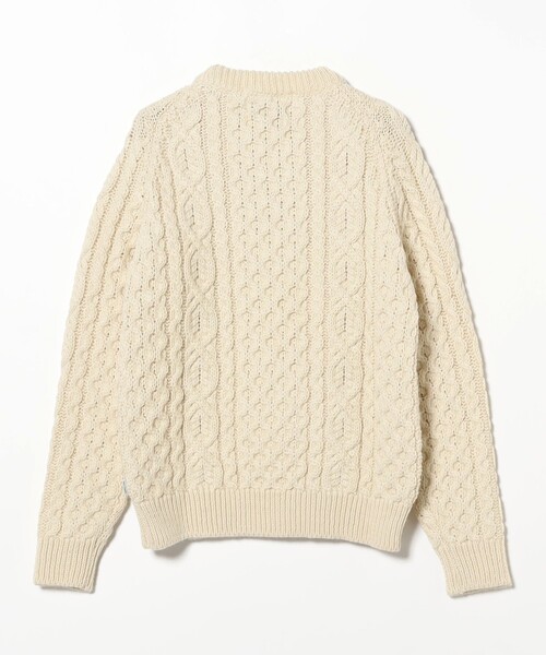 BEAMS F（ビームスエフ）の「PEREGRINE / アランケーブル クルーネックニット（ニット/セーター・メンズ・オフホワイト/ブラック・LARGE/MEDIUM/SMALL）」の4枚目の写真