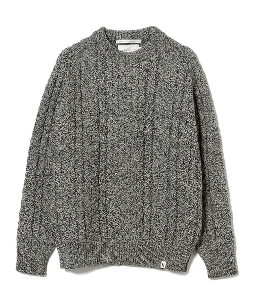 BEAMS F（ビームスエフ）の「PEREGRINE / アランケーブル クルーネックニット（ニット/セーター・メンズ・オフホワイト/ブラック・LARGE/MEDIUM/SMALL）」の6枚目の写真