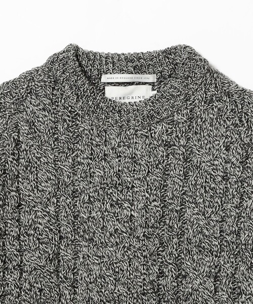 BEAMS F（ビームスエフ）の「PEREGRINE / アランケーブル クルーネックニット（ニット/セーター・メンズ・オフホワイト/ブラック・LARGE/MEDIUM/SMALL）」の7枚目の写真