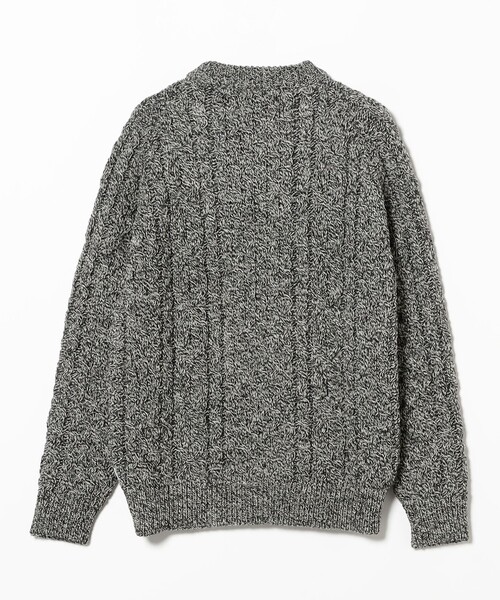 BEAMS F（ビームスエフ）の「PEREGRINE / アランケーブル クルーネックニット（ニット/セーター・メンズ・オフホワイト/ブラック・LARGE/MEDIUM/SMALL）」の9枚目の写真