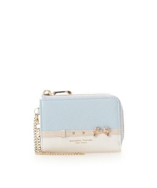 Samantha Thavasa Petit Choice（サマンサタバサ　プチチョイス）の「ビジューリボンバイカラー キーケース（キーケース/キーアクセサリー・レディース・ライトブルー/ピンク/ベージュ・FREE）」の2枚目の写真