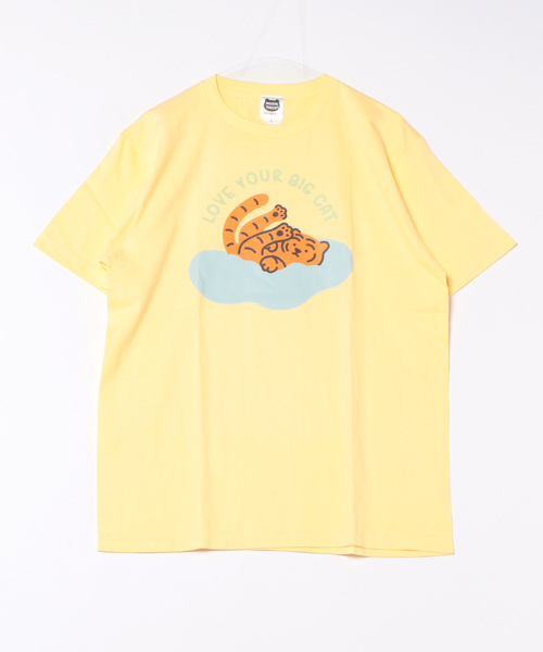 Rendez-Vous(ランデヴー)の「【 MUJIK TIGER 】 ムジーク タイガー キャラクターTシャツ 25S5(Tシャツ/カットソー・レディース・グレー/ライトイエロー・LARGE)」の1枚目の写真