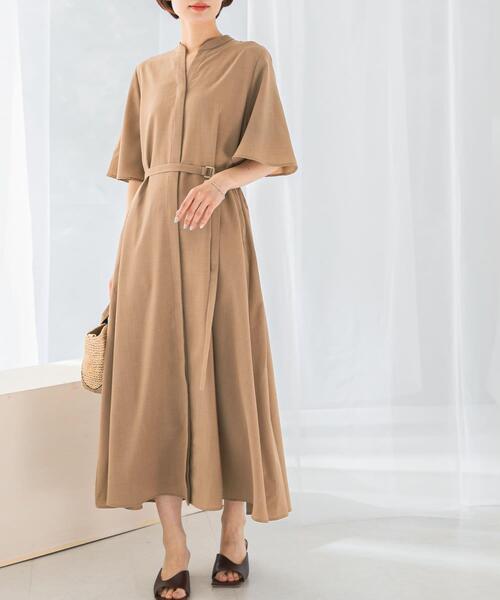 URBAN RESEARCH ROSSO WOMEN（アーバンリサーチ　ロッソ）の「ウォッシャブルフレアスリーブワンピース（ワンピース・レディース・グレー系その他/モカ/ネイビー・FREE）」の11枚目の写真