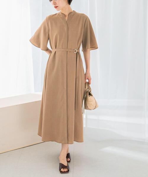 セール】ウォッシャブルフレアスリーブワンピース（ワンピース