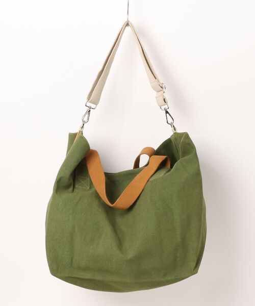 BENSIMON（ベンシモン）の「【BENSIMON】トートバッグ　ショルダーバッグ　大き目 ラージ ビッグ ユニセックス キャンバス　フランスブランド（ショルダーバッグ・レディース・カーキ・FREE）」の2枚目の写真