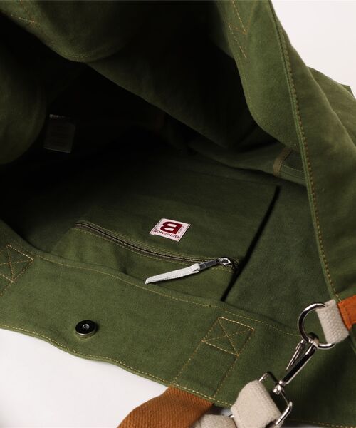 BENSIMON（ベンシモン）の「【BENSIMON】トートバッグ　ショルダーバッグ　大き目 ラージ ビッグ ユニセックス キャンバス　フランスブランド（ショルダーバッグ・レディース・カーキ・FREE）」の4枚目の写真