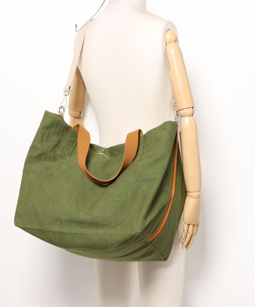 BENSIMON（ベンシモン）の「【BENSIMON】トートバッグ　ショルダーバッグ　大き目 ラージ ビッグ ユニセックス キャンバス　フランスブランド（ショルダーバッグ・レディース・カーキ・FREE）」の6枚目の写真