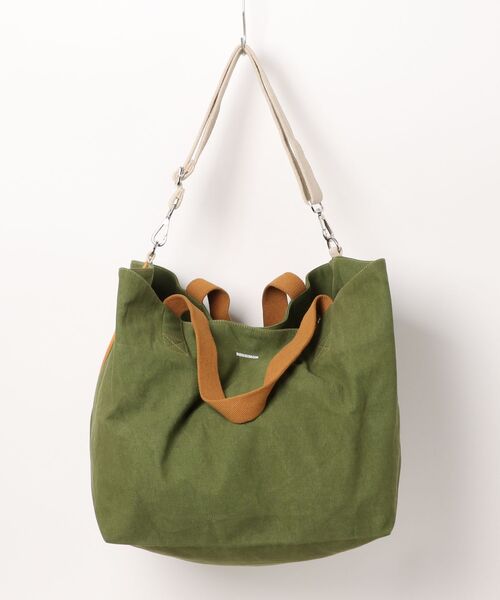 BENSIMON（ベンシモン）の「【BENSIMON】トートバッグ　ショルダーバッグ　大き目 ラージ ビッグ ユニセックス キャンバス　フランスブランド（ショルダーバッグ・レディース・カーキ・FREE）」の5枚目の写真