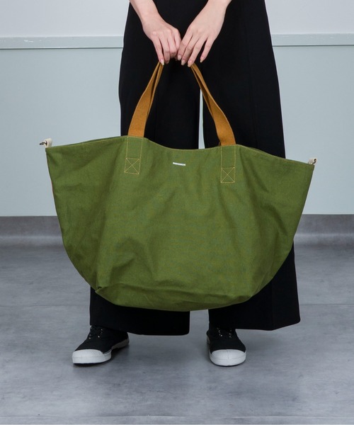 BENSIMON（ベンシモン）の「【BENSIMON】トートバッグ　ショルダーバッグ　大き目 ラージ ビッグ ユニセックス キャンバス　フランスブランド（ショルダーバッグ・レディース・カーキ・FREE）」の13枚目の写真