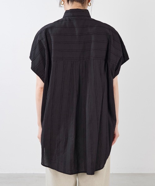 normment(ノーメント)の「【normment】ストライプジャガードブラウス-STRIPE JQD BLOUSE(シャツ/ブラウス・レディース・ブラック/ホワイト・FREE)」の19枚目の写真