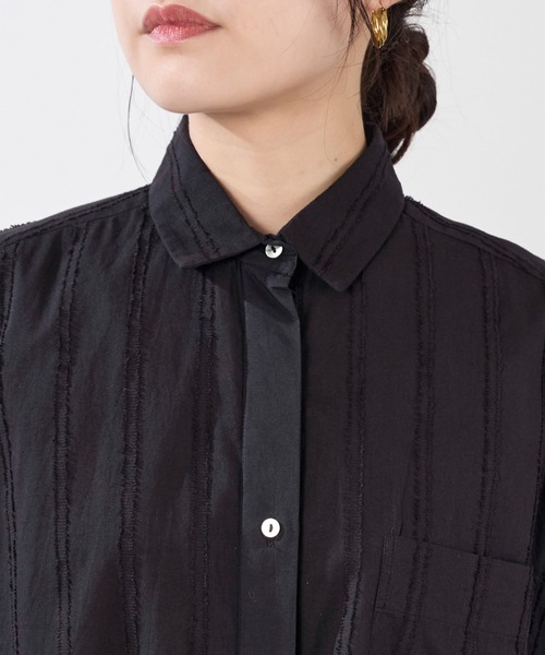 normment(ノーメント)の「【normment】ストライプジャガードブラウス-STRIPE JQD BLOUSE(シャツ/ブラウス・レディース・ブラック/ホワイト・FREE)」の20枚目の写真