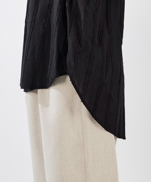 normment(ノーメント)の「【normment】ストライプジャガードブラウス-STRIPE JQD BLOUSE(シャツ/ブラウス・レディース・ブラック/ホワイト・FREE)」の22枚目の写真