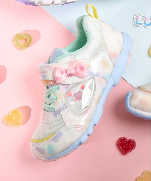 MoonStar（ムーンスター）の「【MoonStar／ムーンスター】LV 1229 モヤグミ キッズ/ジュニア スニーカー（スニーカー・キッズ・マルチ/パープル/ベージュ/ピンク・15.0cm/15.5cm/16.0cm/16.5cm/17.0cm/17.5cm/18.0cm/18.5cm/19.0cm/19.5cm/20.0cm/20.5cm/21.0cm/21.5cm/22.0cm/22.5cm/23.0cm）」の4枚目の写真