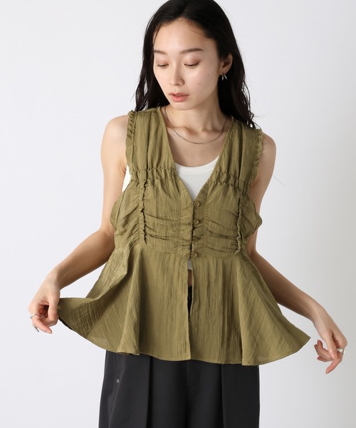 JEANASIS（ジーナシス）の「ワッシャーサテンギャザーNS/497114