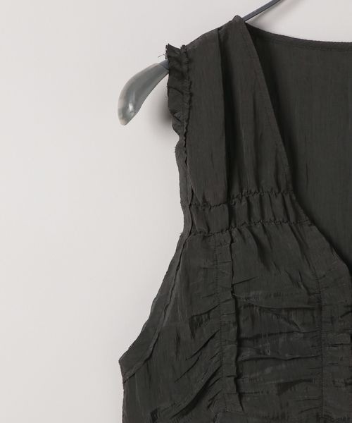 JEANASIS（ジーナシス）の「ワッシャーサテンギャザーNS/497114（ベスト・レディース・ブラック/ベージュ系その他/アイボリー・FREE）」の11枚目の写真